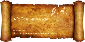 Jóna Armanda névjegykártya